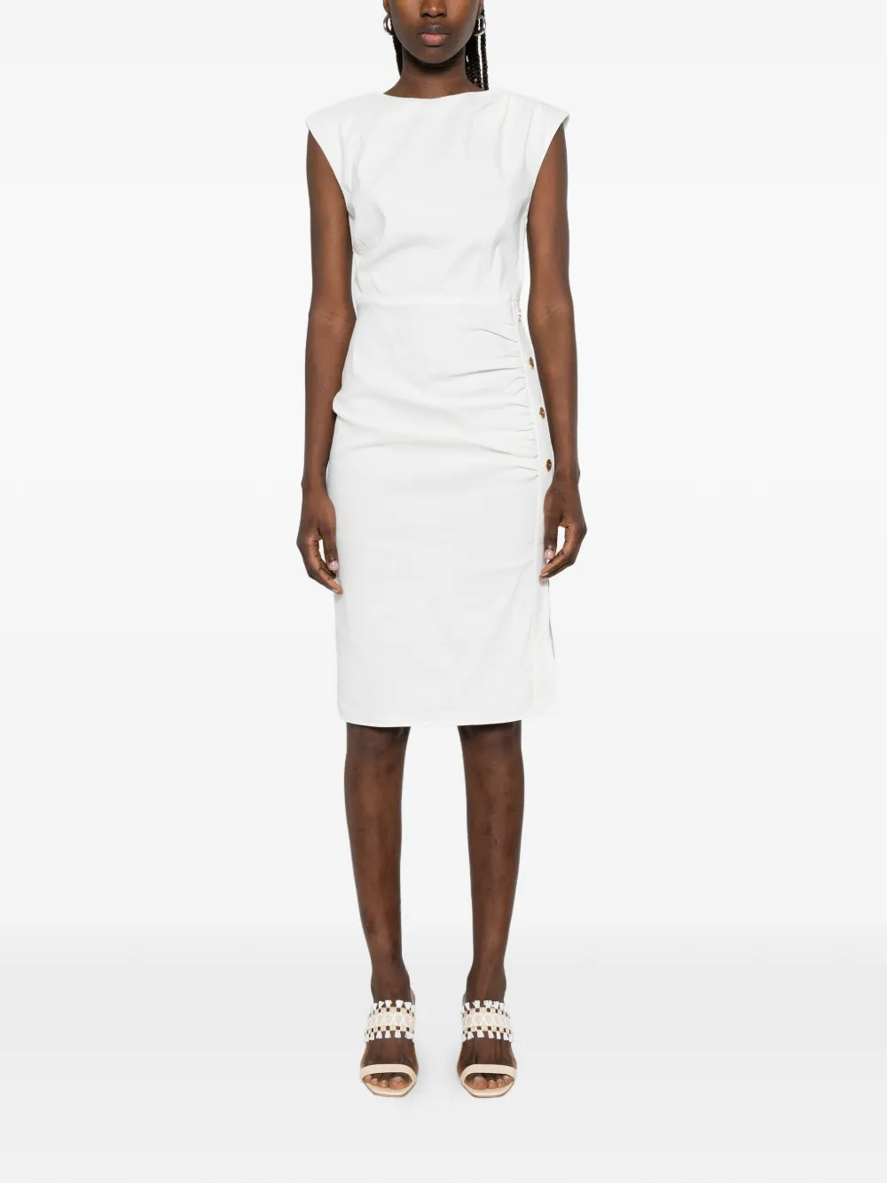 PINKO Alissa jurk met knoopdetail Wit