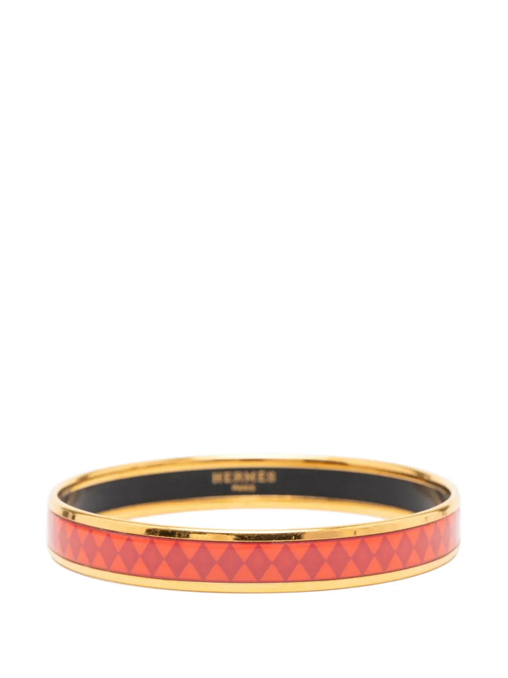 Hermès Pre-Owned 20th Century Narrow Diamond Motif Enamel Bangle 62 costume bracelet - Oro