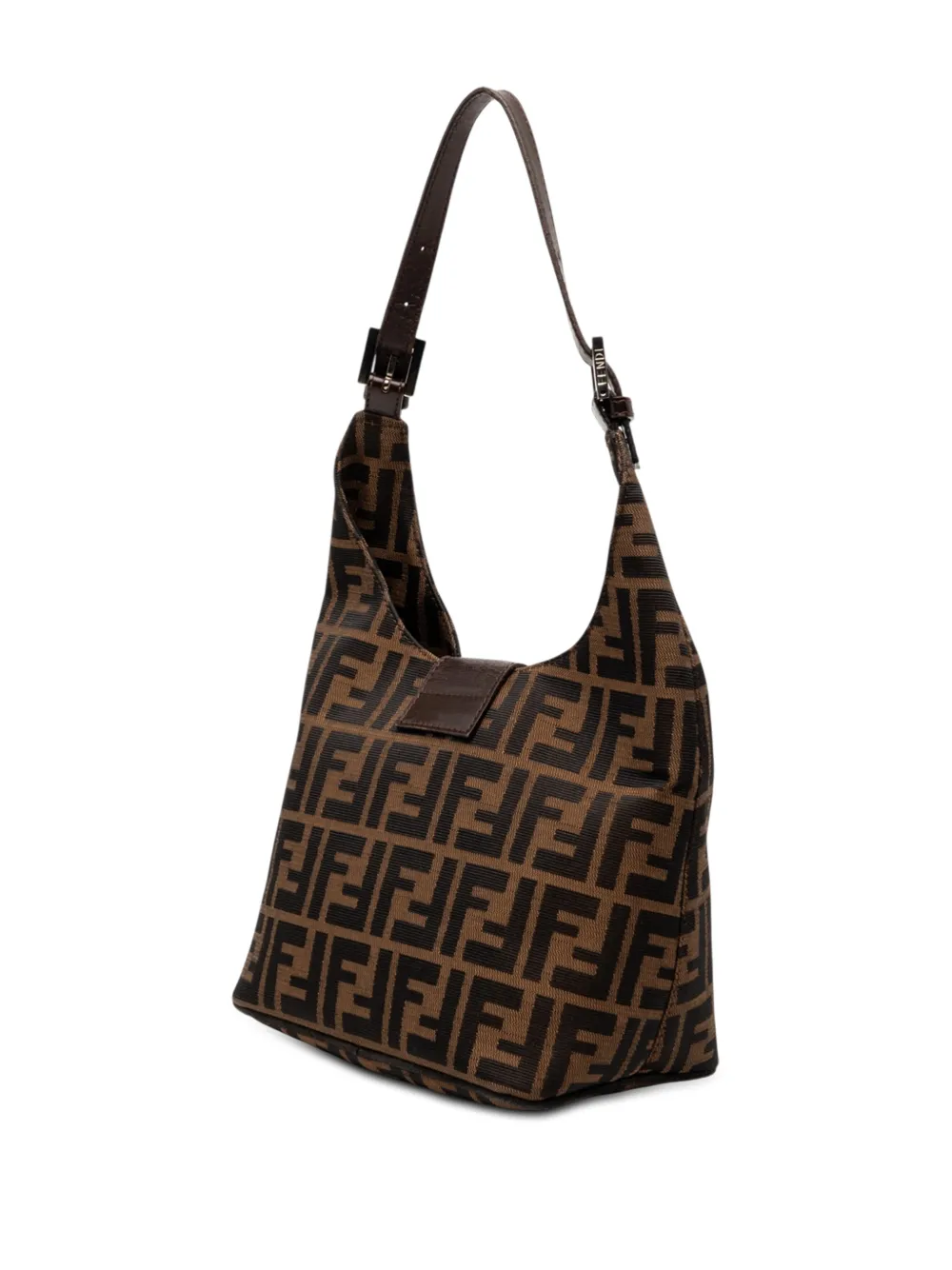  Fendi Pre-owned 2000-2010 Zucca Canvas Shoulder Bag - Brown 