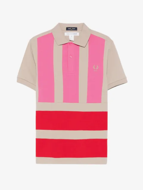 Comme Des Garçons Shirt colour-block embroidered-logo polo shirt