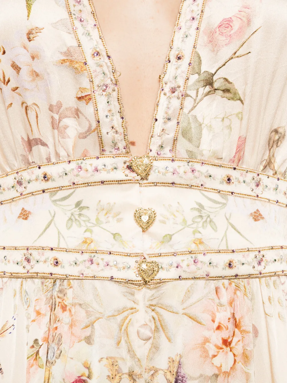 Camilla Jurk met bloemenprint Beige