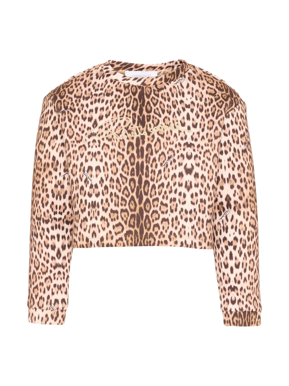 Roberto Cavalli Junior leopard round-neck sweatshirt - Toni neutri