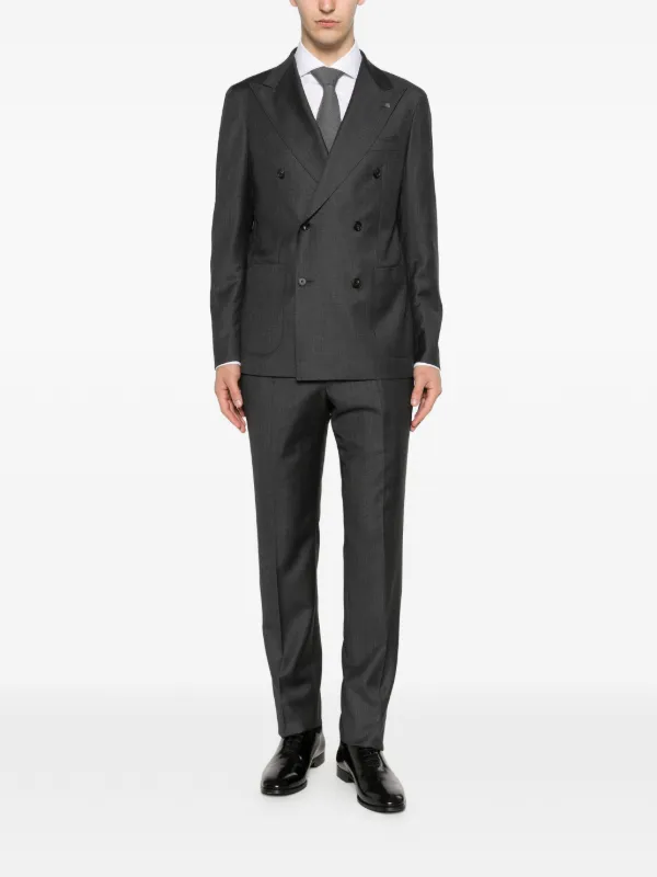TAGLIATORE ダブルニットテーラードジャケット ストライプ XL 美品 Tagliatore ダブルジャケット | グレー | FARFETCH JP