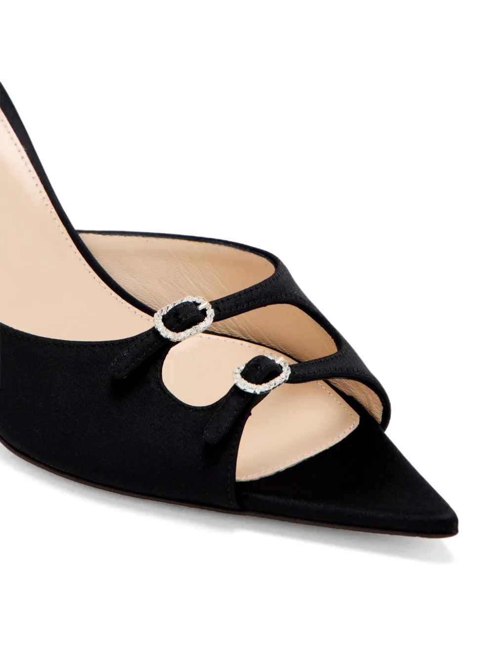 Andrea Wazen Janis muiltjes verfraaid met gesp Zwart