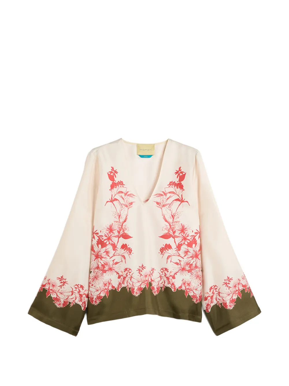 Momoni long sleeve floral print blouse - Toni neutri