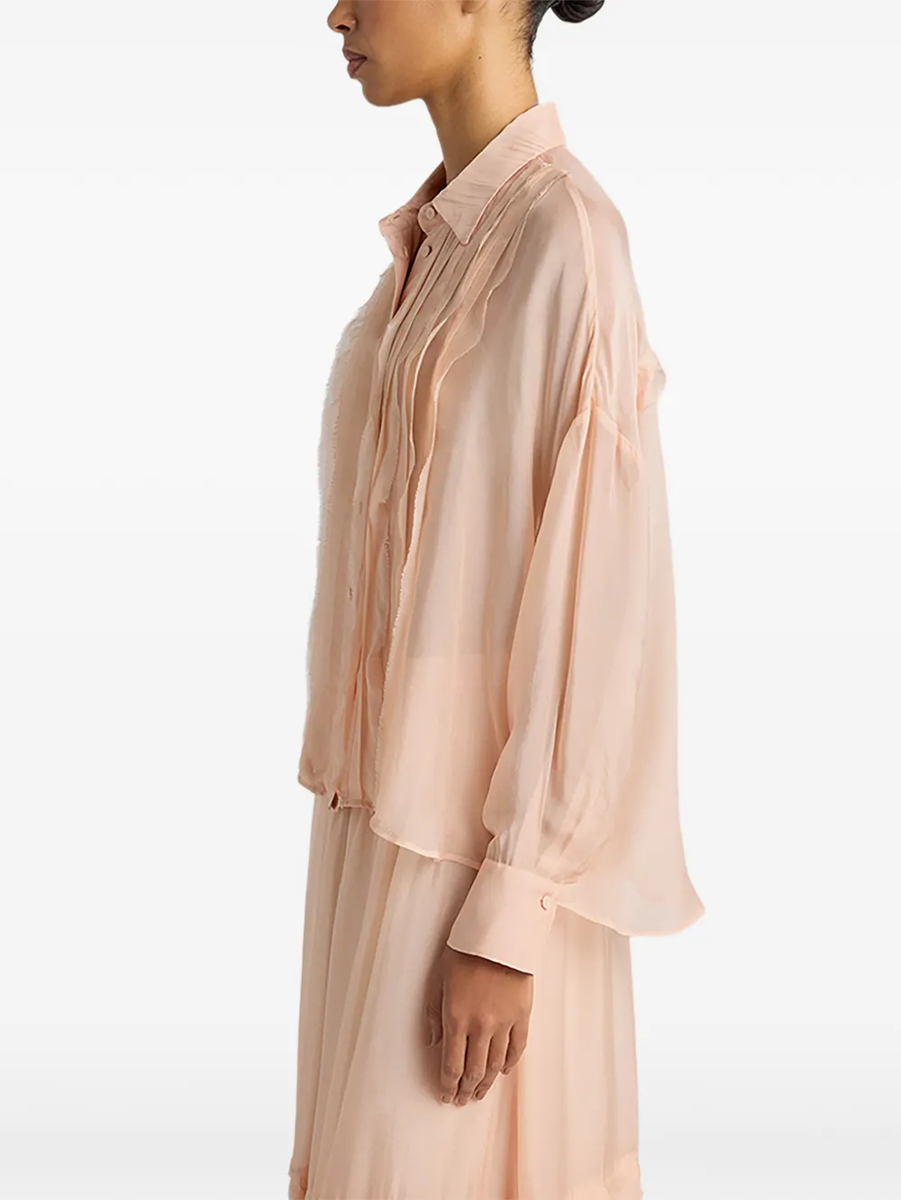 MOMONÌ Gerafelde blouse Roze
