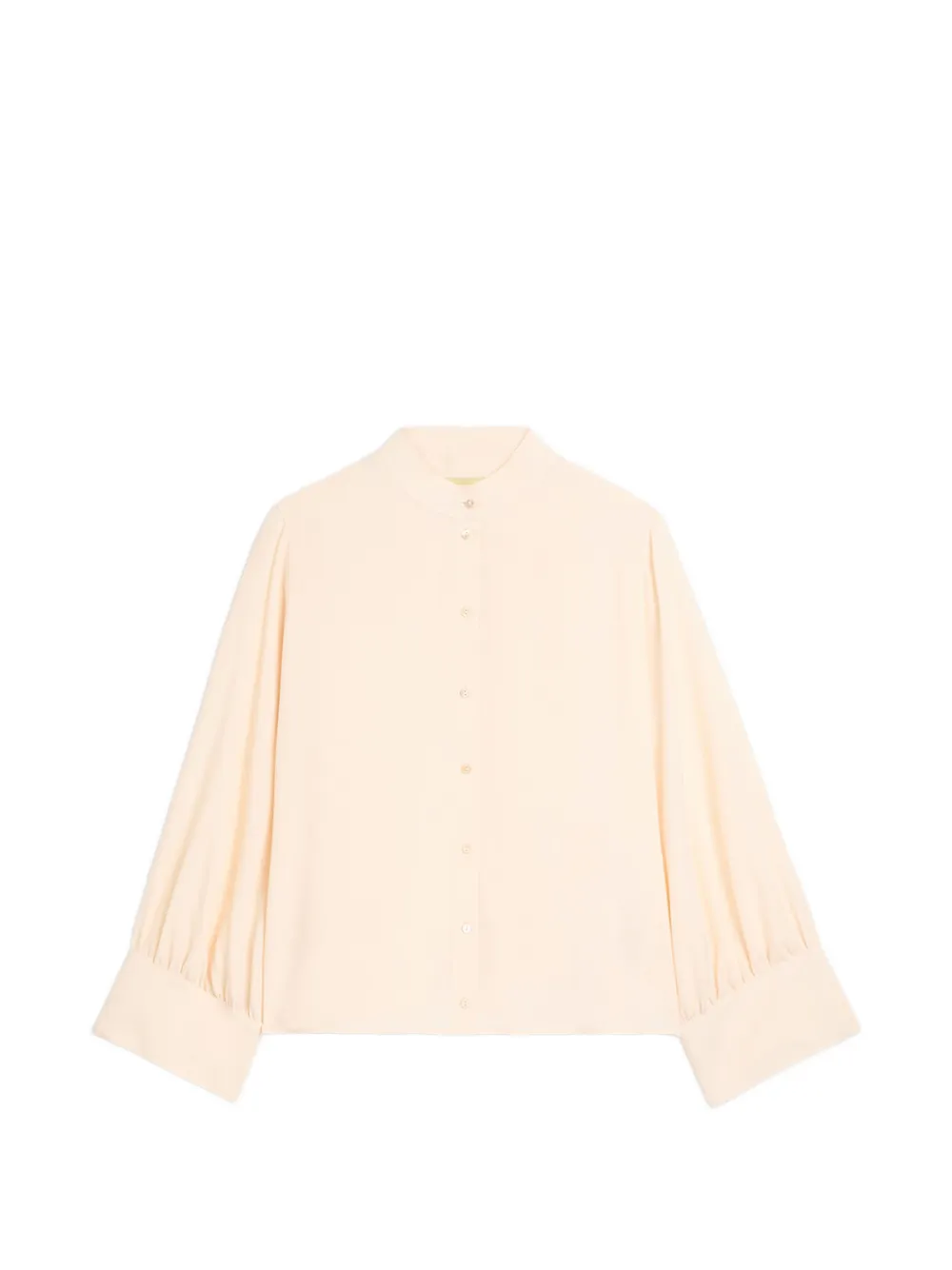 MOMONÌ Franklin stand-collar gathered-sleeve shirt - Neutrals