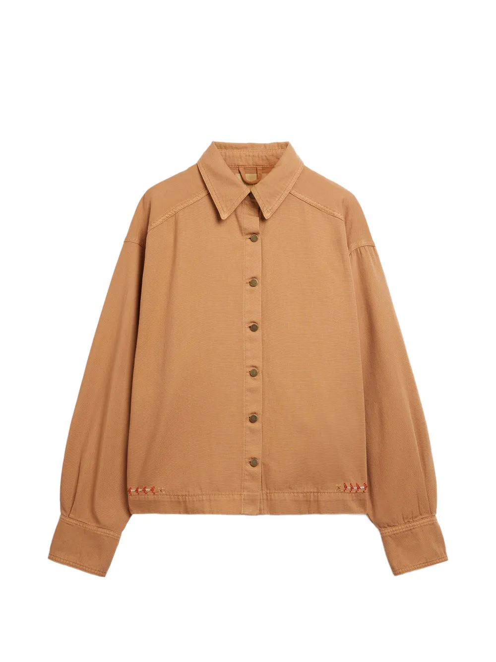 Momoni Atohi embroidered overshirt - Toni neutri