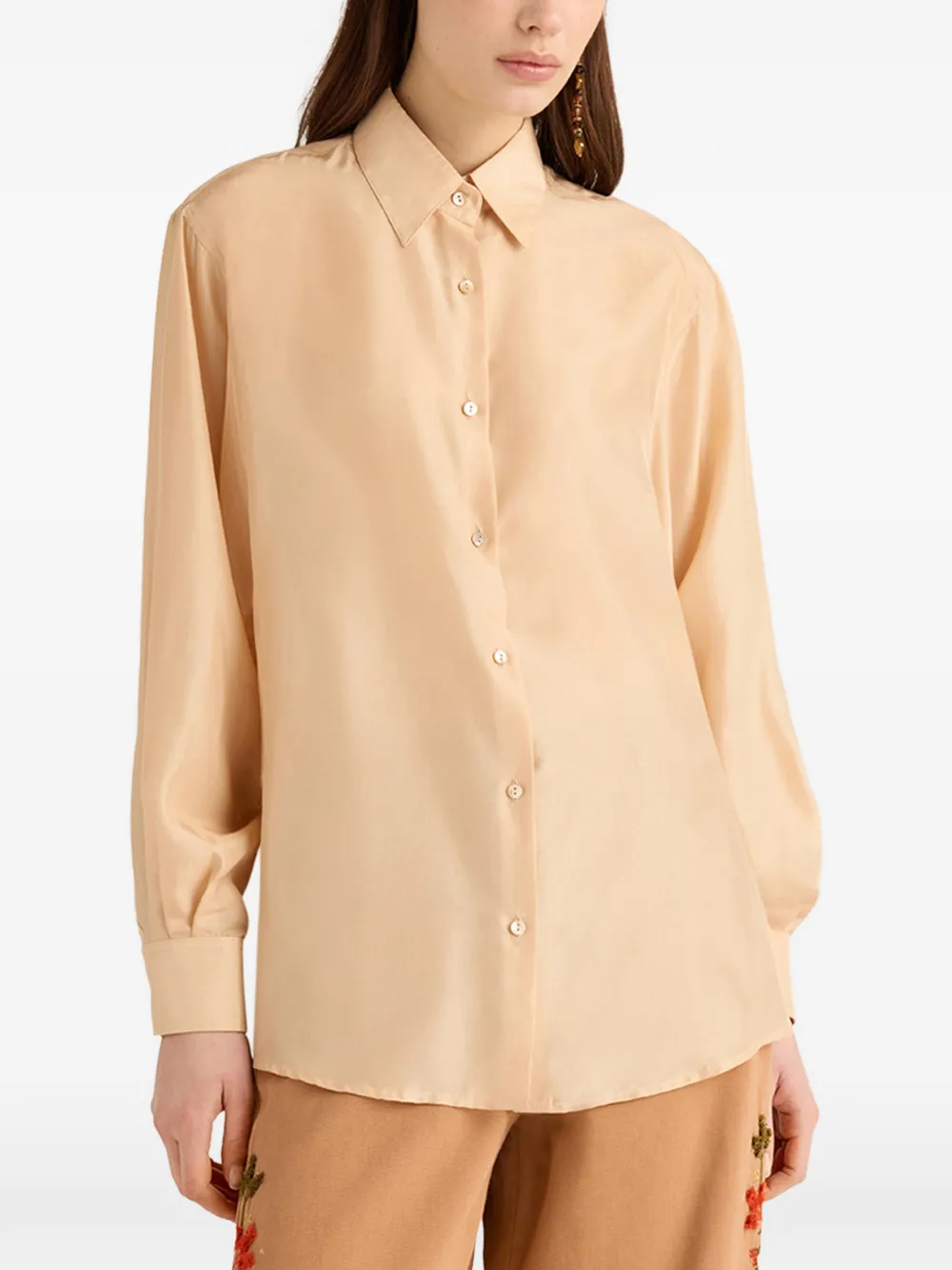MOMONÌ Akemi blouse met lange mouwen Beige