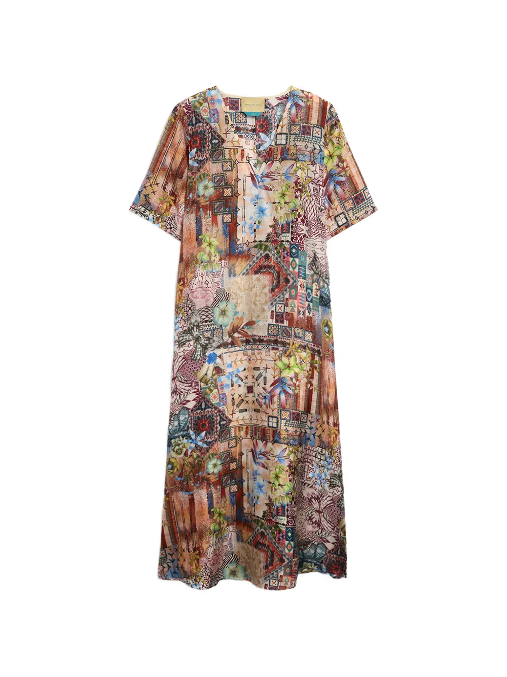 MOMONÌ Carnaval printed V-neck dress - Nude