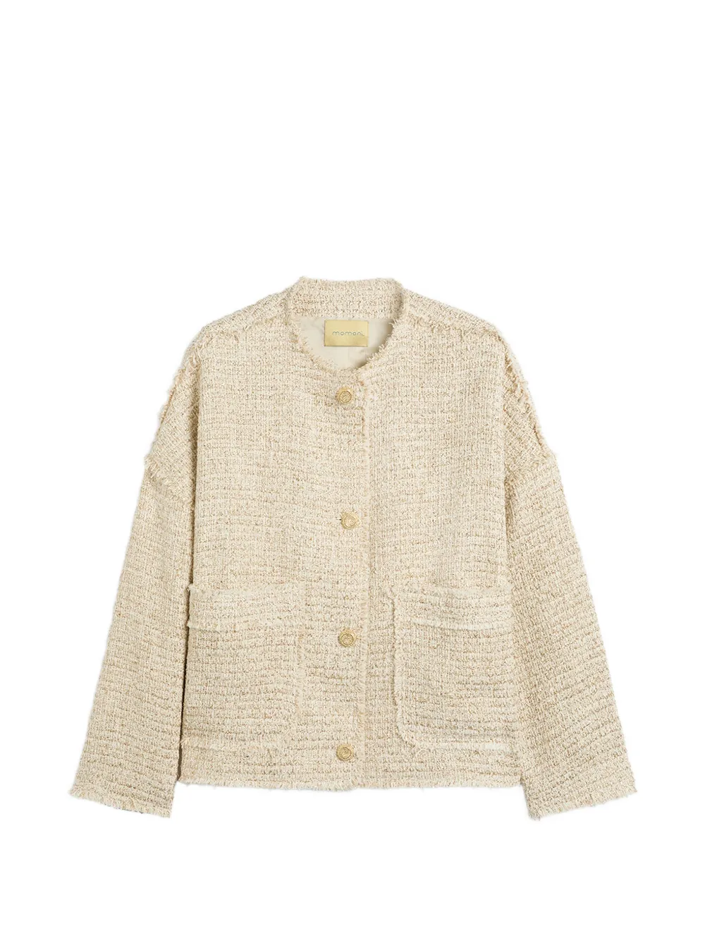 Momoni Eldorado frayed raw-cut jacket - Nude