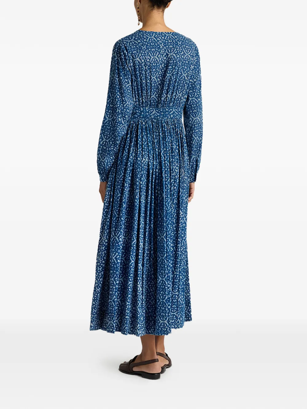 MOMONÌ Jurk met V-hals Blauw