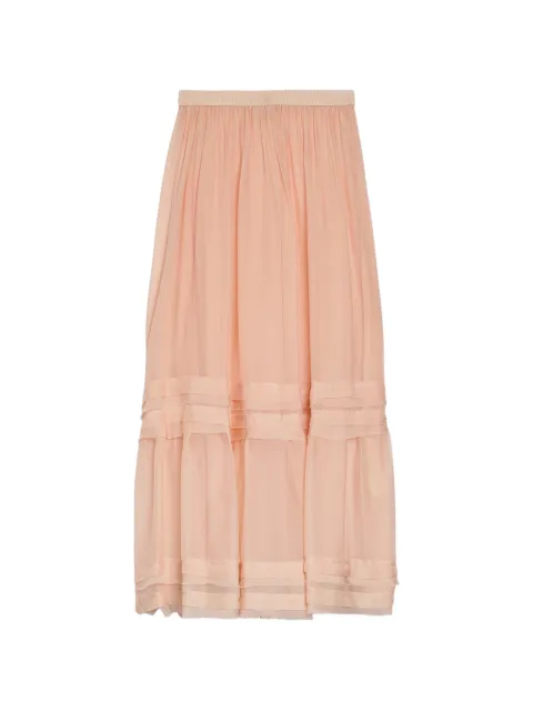 MOMONÌ elasticated ruffled midi skirt
