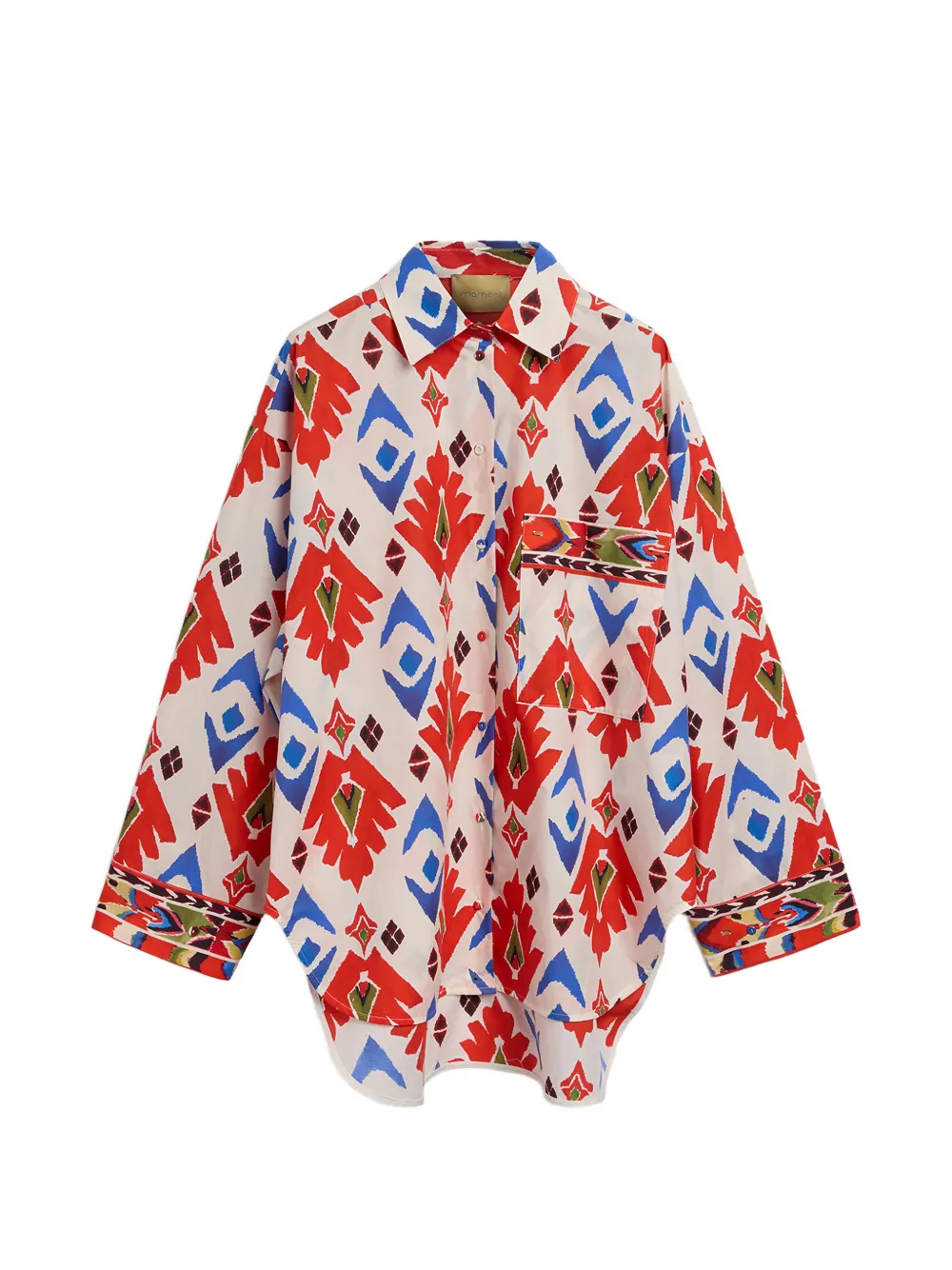Momoni Lucha chest-pocket printed shirt - Rosso