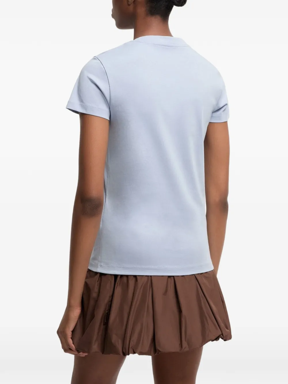 Moncler embroidered logo cotton T-shirt Blauw