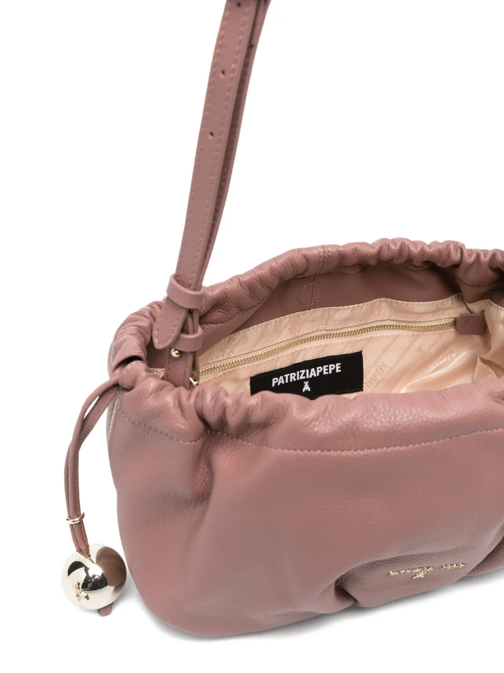 Patrizia Pepe Leren clutch Roze