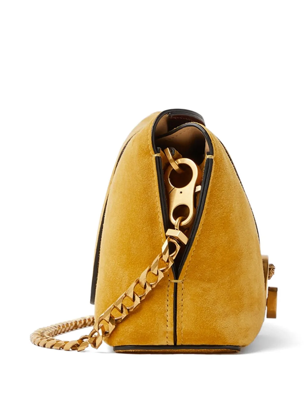 Versace Vivian suède clutch bag Geel