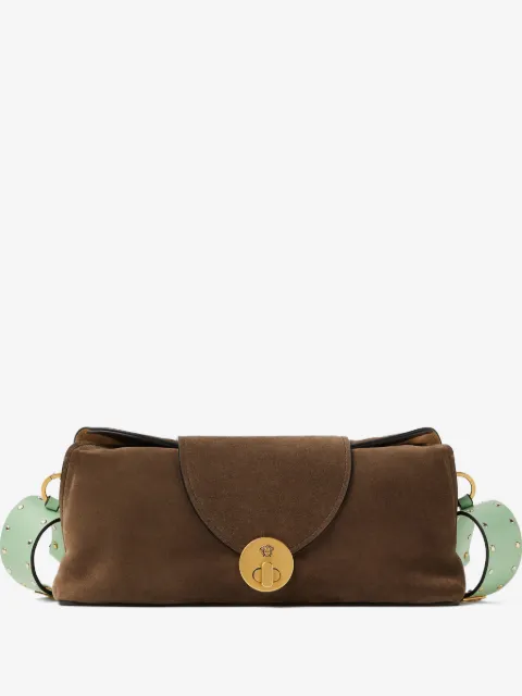 Versace Vivian embellished crosta suede clutch