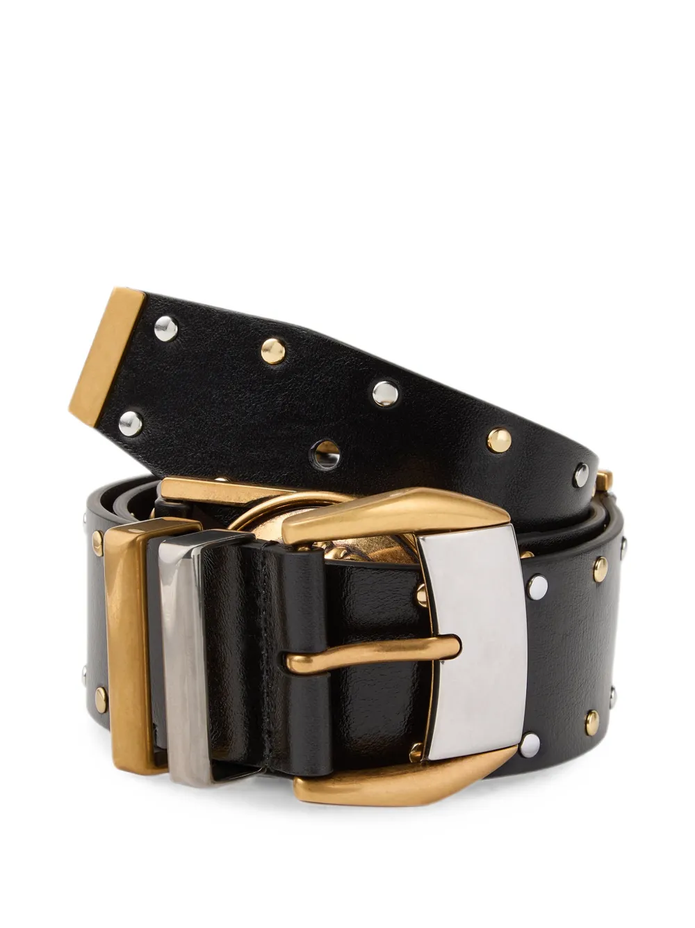 Versace studded leather belt 4 cm - Nero