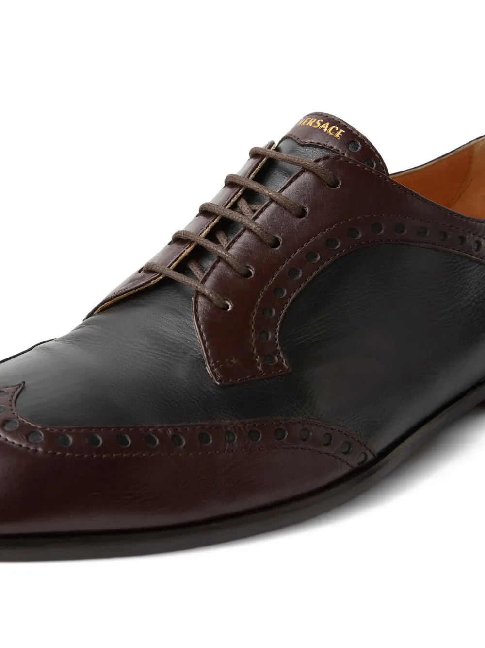 Versace Mick leren derby schoenen Bruin