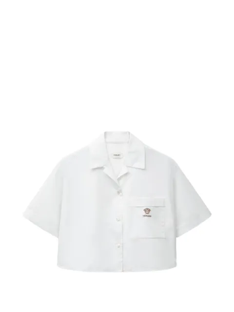 Versace cotton-poplin crop shirt