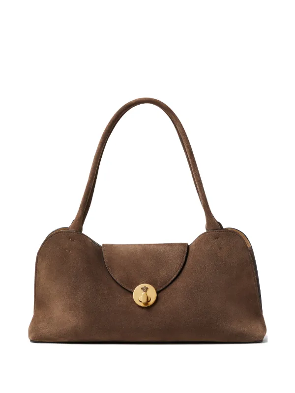 Versace Vivian Suede East/west Shoulder Bag in Brown