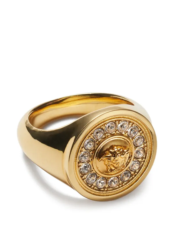 Versace Medusa Crystal Ring | Gold | FARFETCH