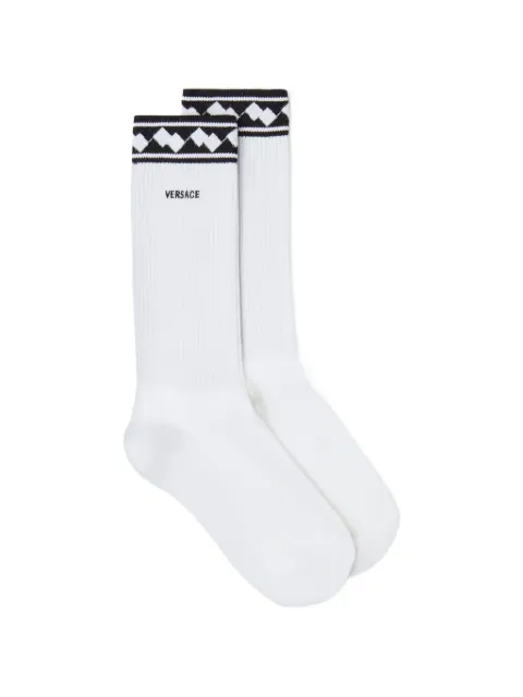 Versace embroidered cotton ribbed socks