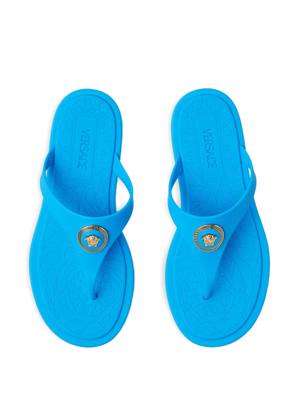 Versace Alia platte rubberen sandalen Blauw