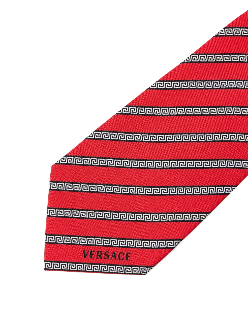Versace Zijden twill riem met print Rood