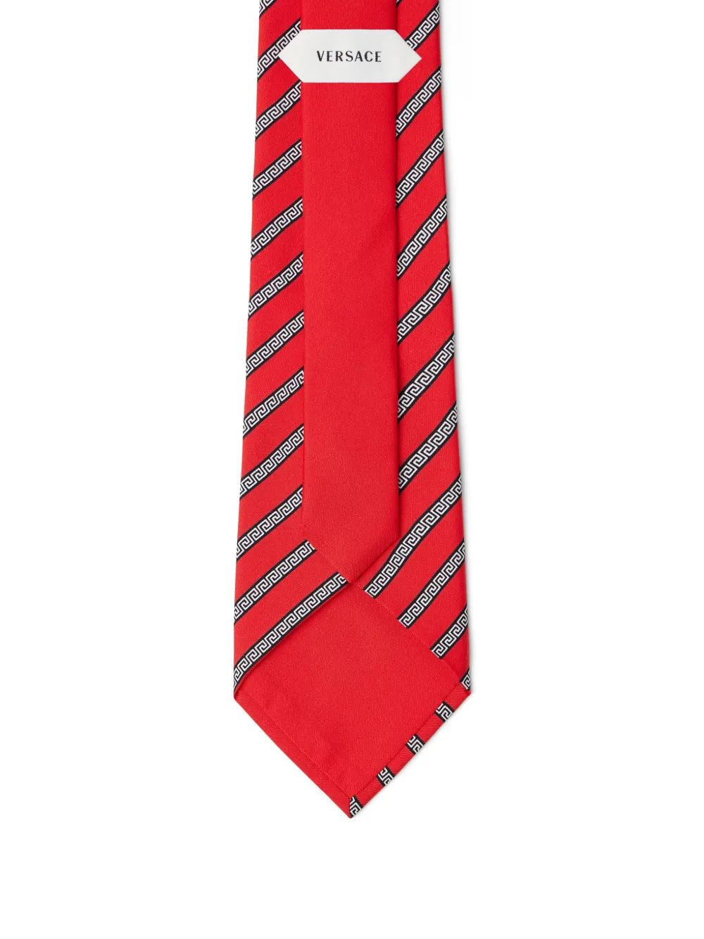 Versace Zijden twill riem met print Rood