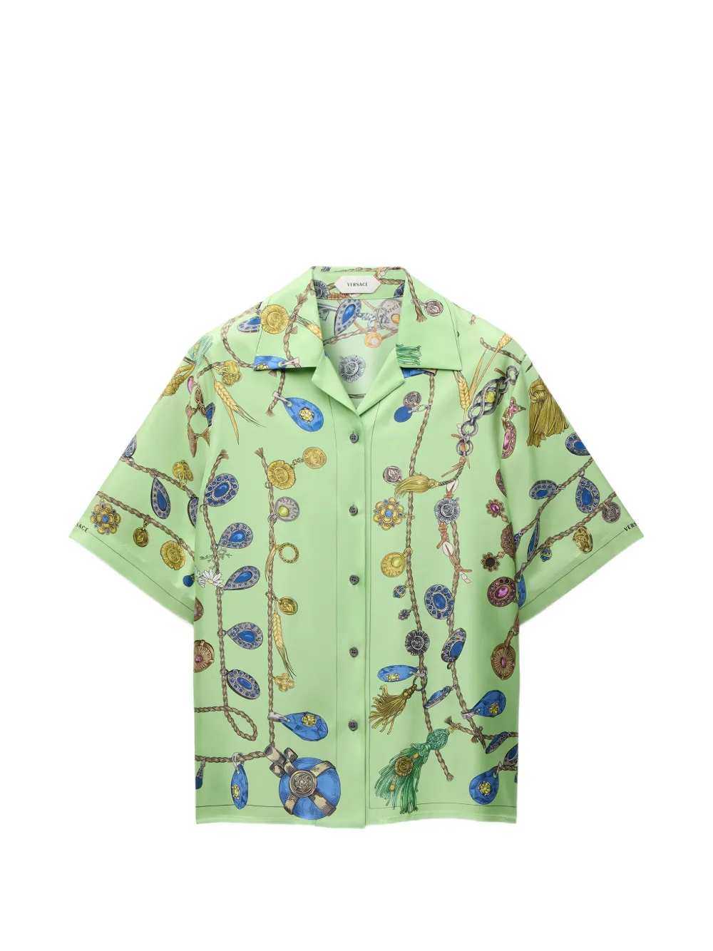 Versace printed silk twill shirt - Green