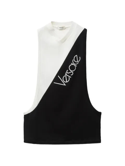 Versace camiseta de algodón con logo bordado