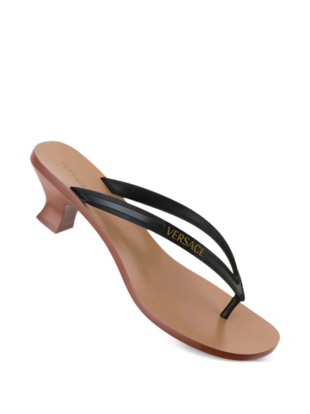 Versace Sophie rubber thong sandals 40mm Zwart
