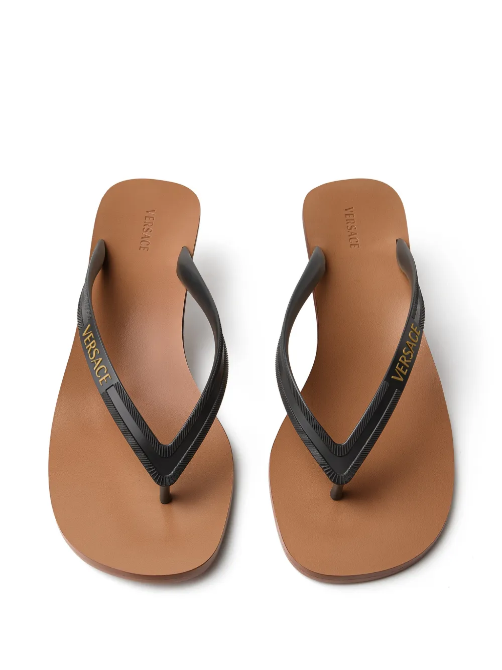 Versace Sophie rubber thong sandals 40mm Zwart