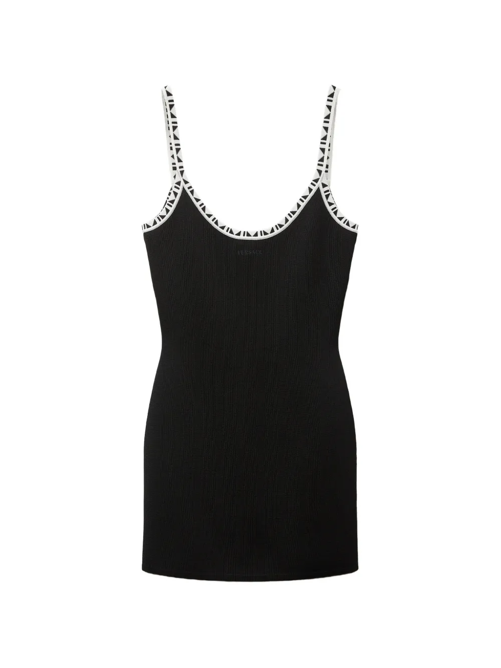 Versace stretch viscose jacquard mini dress - Black