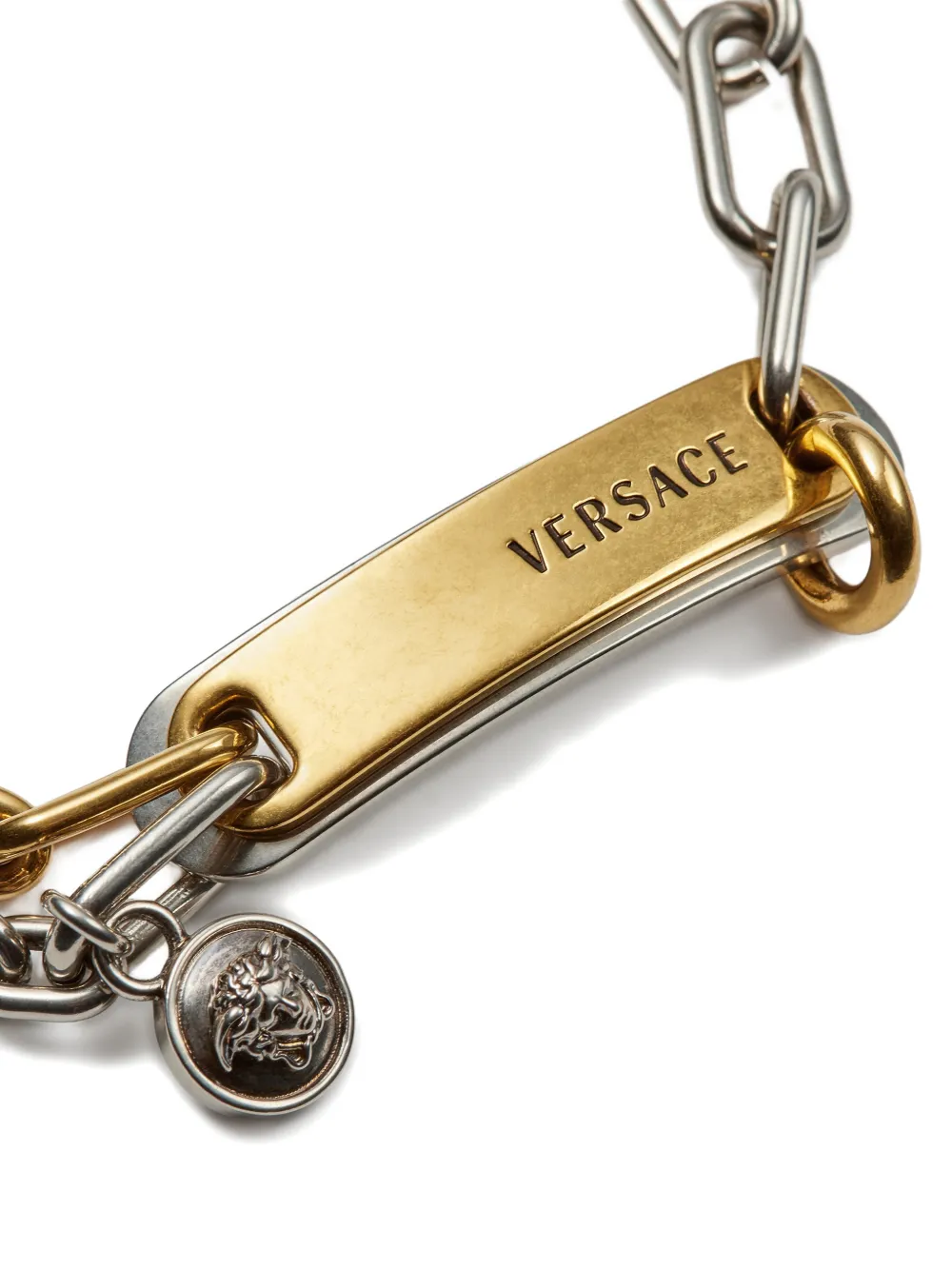 Versace Logo Tag Bracelet In Multi