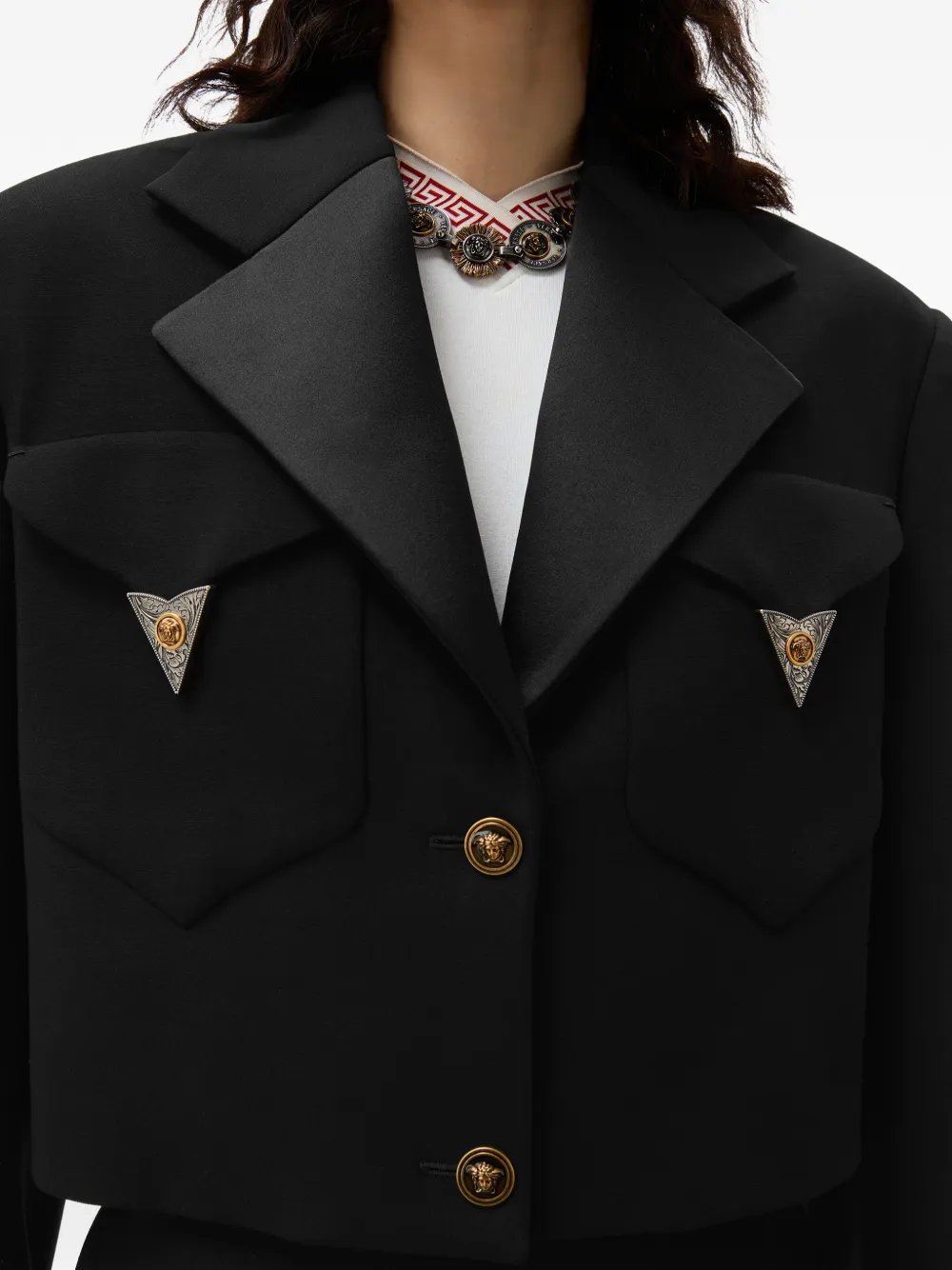 Versace Cropped jack met Medusa-hardware Zwart