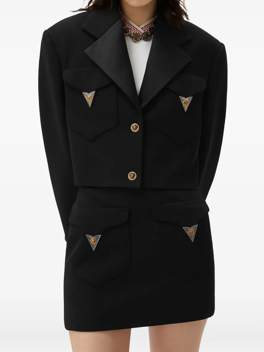 Versace Cropped jack met Medusa-hardware Zwart