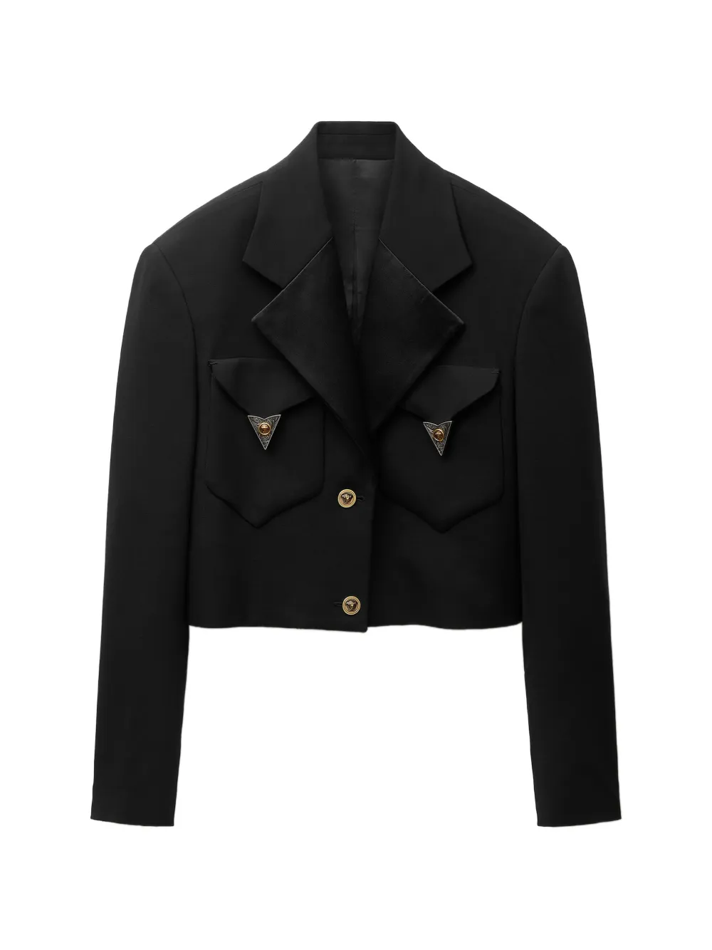 Versace Giacca crop con dettaglio metallico Medusa - Nero