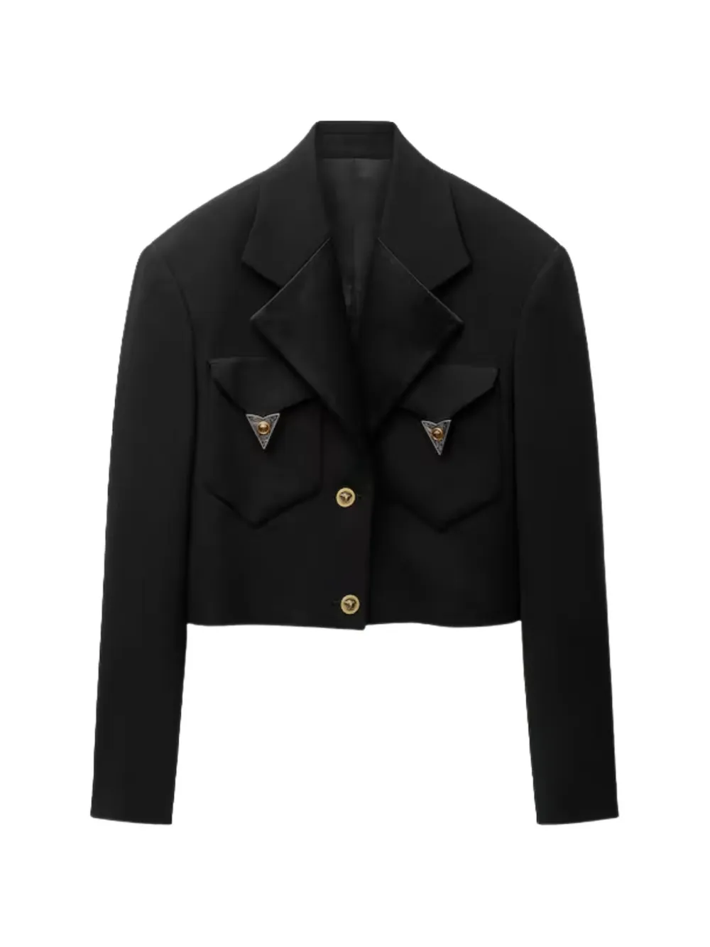 Versace Cropped-Jacke mit Medusa-Beschlägen - Schwarz