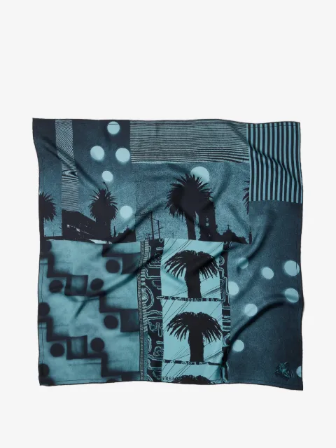Versace bufanda de seda y sarga estampada de 90 cm