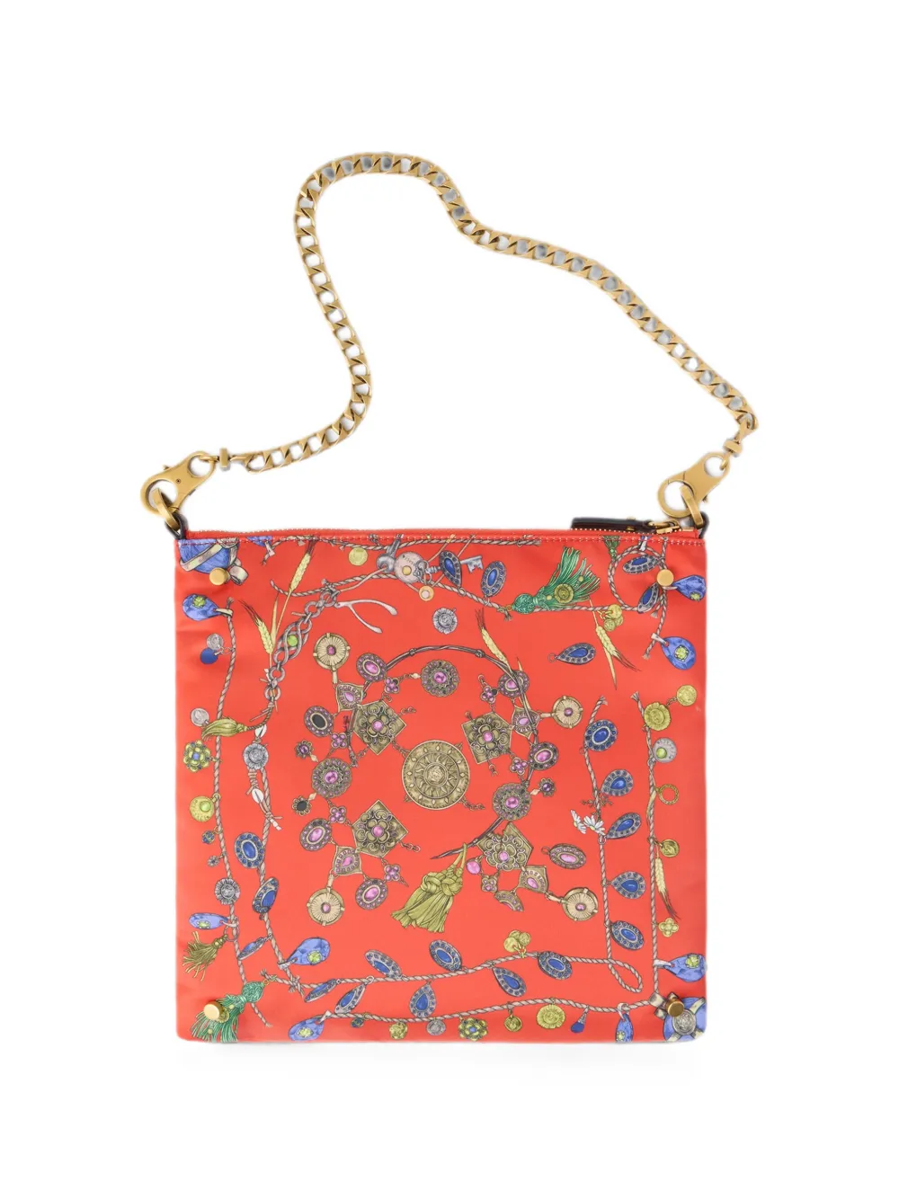 Versace Cabine Printed Duchesse Shoulder Bag In Multi