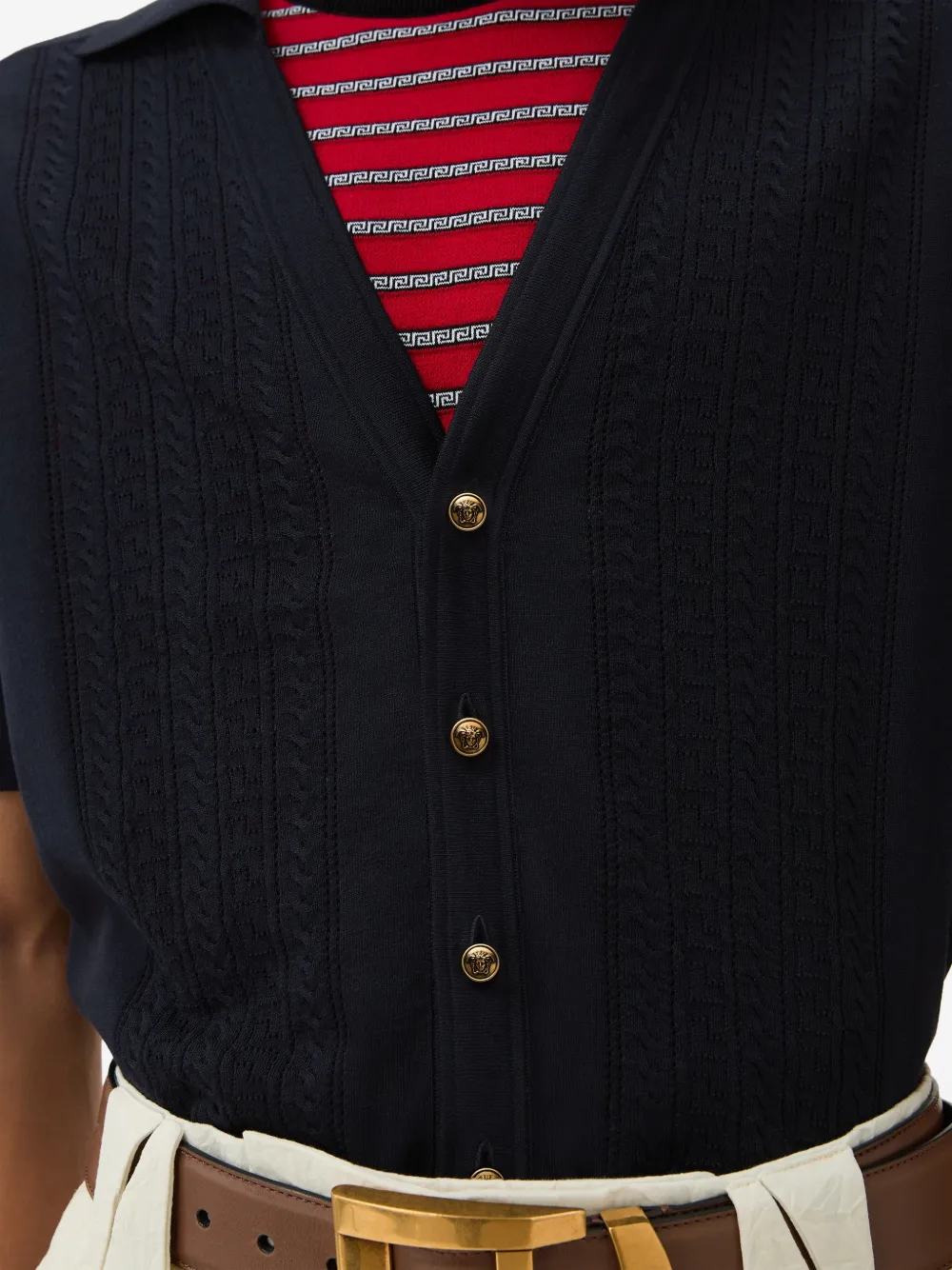 Versace Gebreide polo Blauw