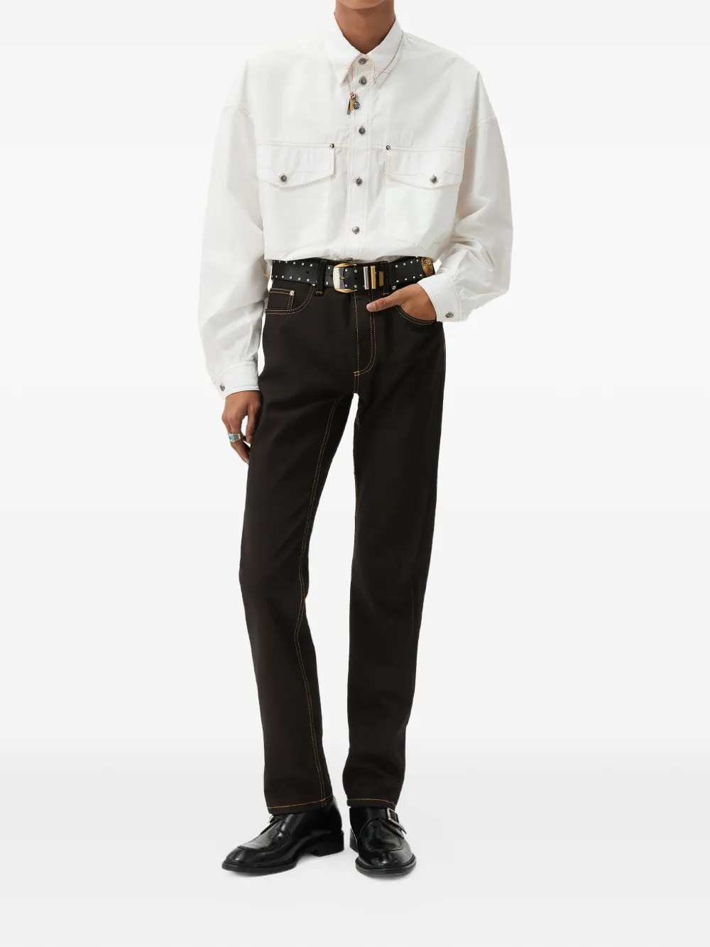 Versace Jeans met toelopende pijpen Zwart