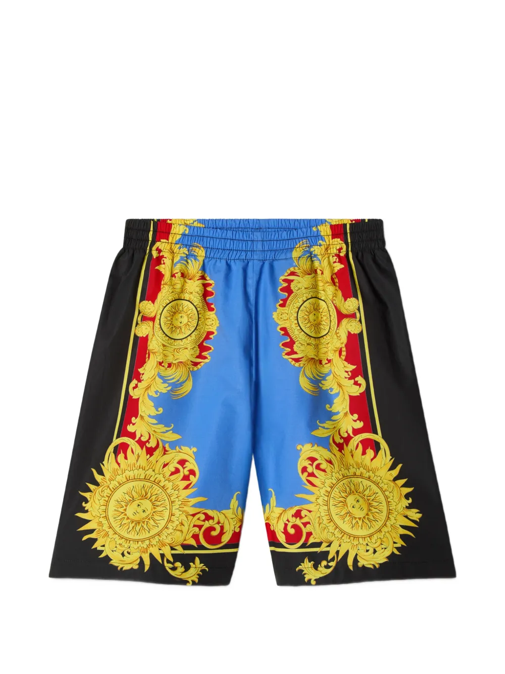 Versace printed cotton-poplin shorts - Blu