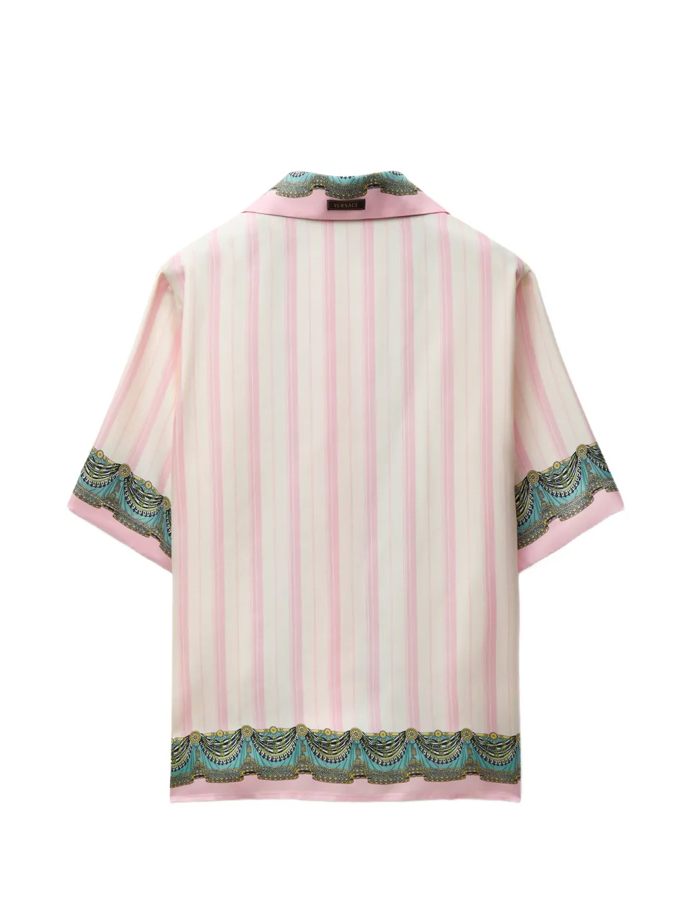 Versace Zijden twill blouse met print Roze