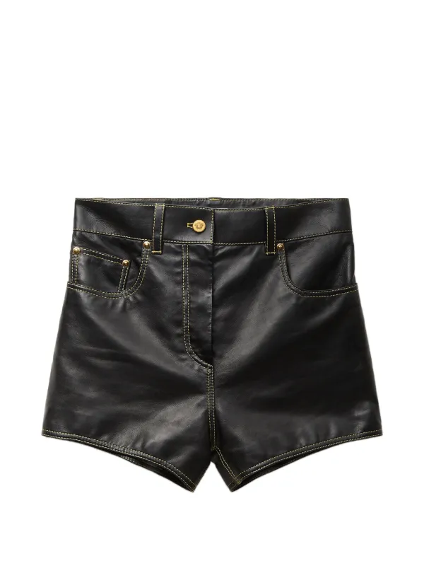 Versace レザーショートパンツ | ブラック | FARFETCH JP