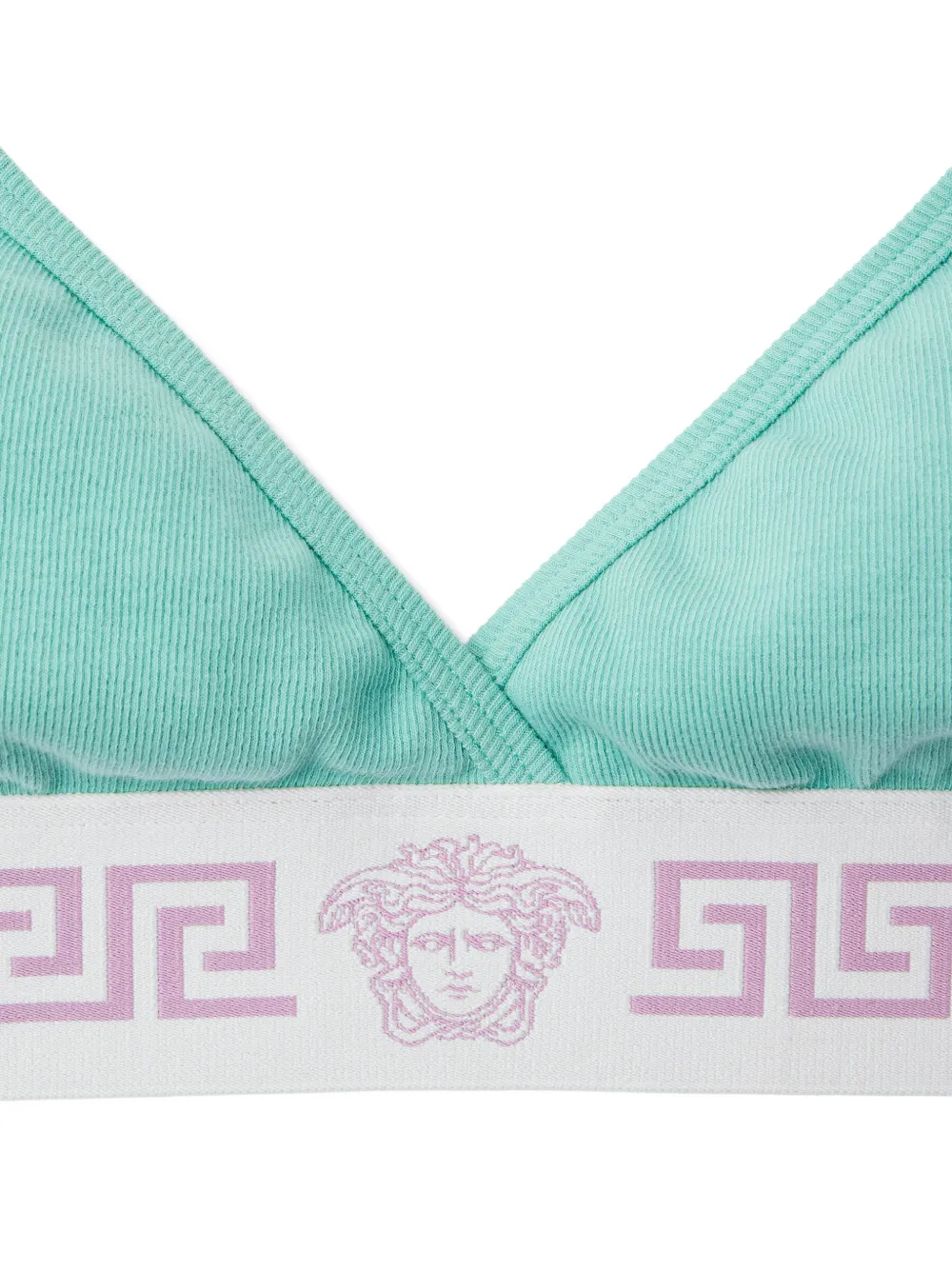 Versace Geribbelde bralette van katoen-jersey Blauw