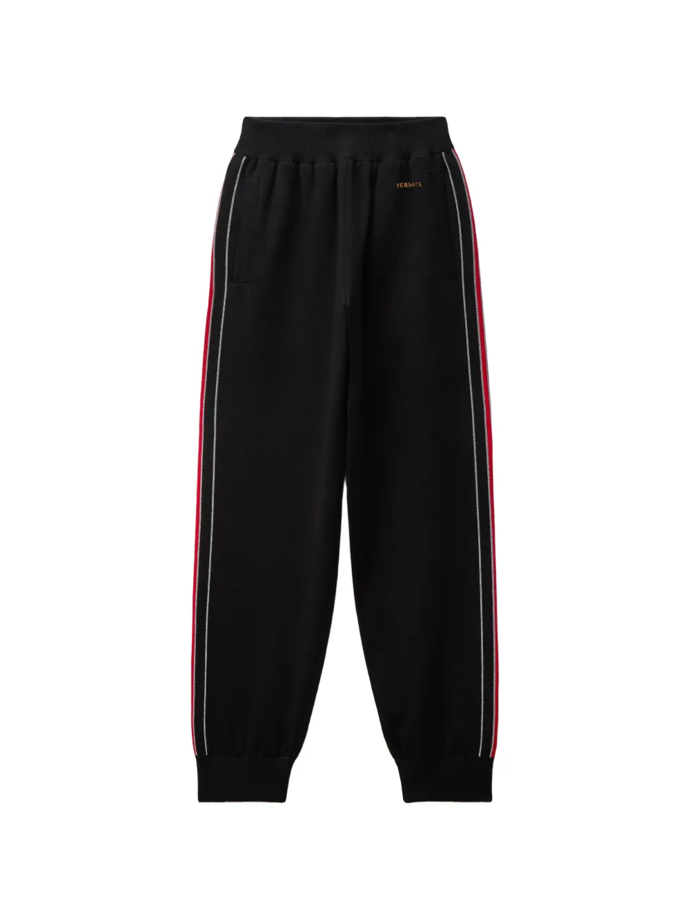 Versace Trainingsbroek met geborduurd logo Zwart
